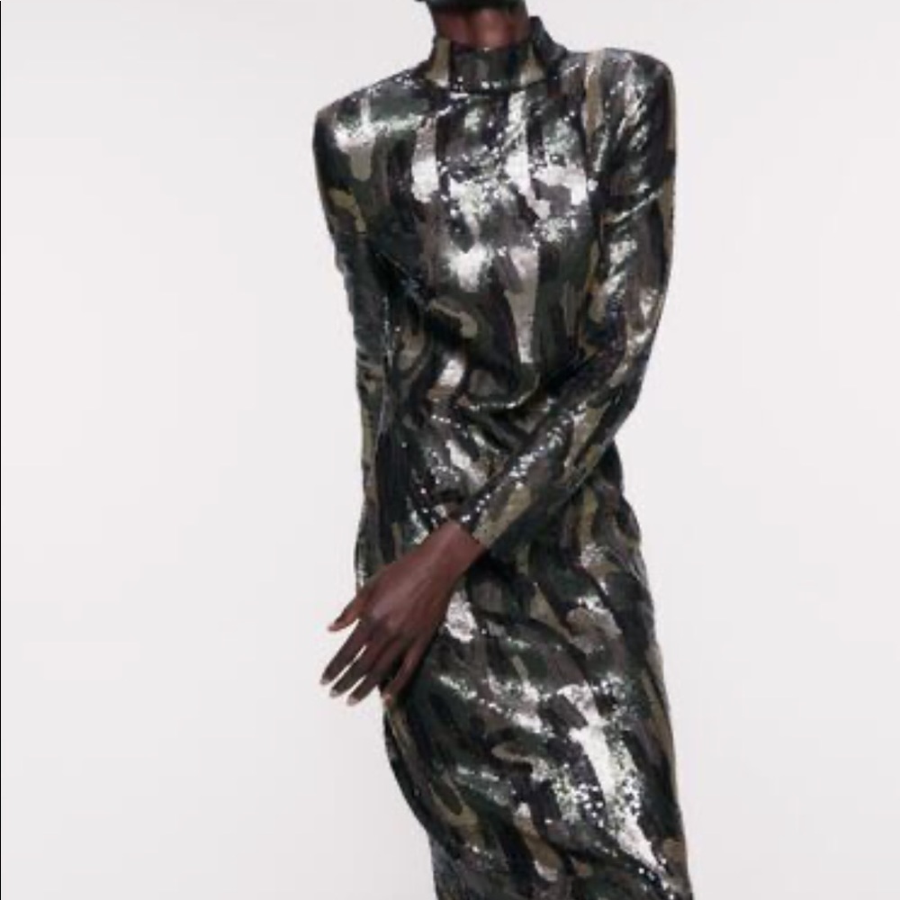🆕ZaraAnimal Print Sequin Dress - Picture 5 of 7